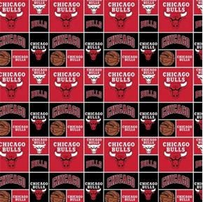 NBA Chicago Bulls Patch 83CHI0001A Red - Camelot Fabrics - Basketball Sport - Quilting Cotton Fabric - Official Licensed Product