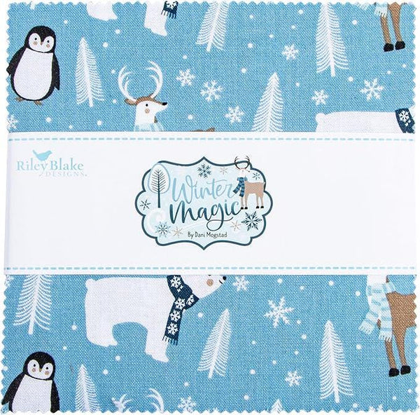 SALE Winter Magic Charm Pack 5" Stacker Bundle - Riley Blake Designs - 42 piece Precut Pre cut - Winter - Quilting Cotton Fabric