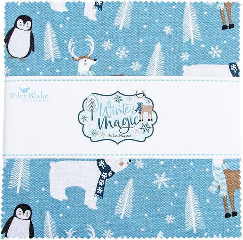 SALE Winter Magic Charm Pack 5" Stacker Bundle - Riley Blake Designs - 42 piece Precut Pre cut - Winter - Quilting Cotton Fabric