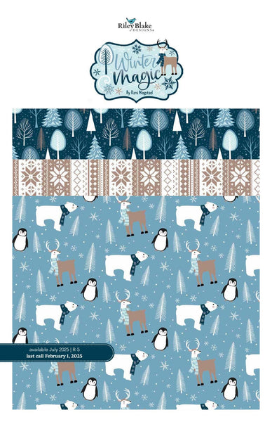 SALE Winter Magic Charm Pack 5" Stacker Bundle - Riley Blake Designs - 42 piece Precut Pre cut - Winter - Quilting Cotton Fabric