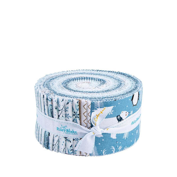 Winter Magic 2.5 Inch Rolie Polie Jelly Roll 40 pieces - Riley Blake - Precut Pre cut Bundle - Holiday Winter - Quilting Cotton Fabric