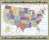 SALE Fabric Books US Map Where Are You From Panel 31511 Multi X - QT Fabrics - United States Maps - Quilting Cotton Fabric