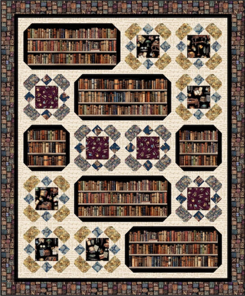 Book Lover's Oasis Digital Quilt Top by The Whimsical Workshop - Bookworm - QT Fabrics - Digital Quilt Top - Quilting Cotton