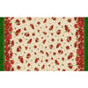 Poinsettia Greetings Double Border 60" Wide 31079 Multi X - - QT Fabrics - Christmas Holiday Season Floral Flowers - Quilting Cotton Fabric