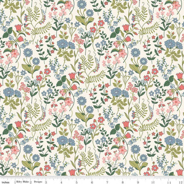 Botanist's Walk 01667411B Lola Scatter B - Riley Blake Designs - Floral Flowers - Liberty Fabrics - Quilting Cotton Fabric