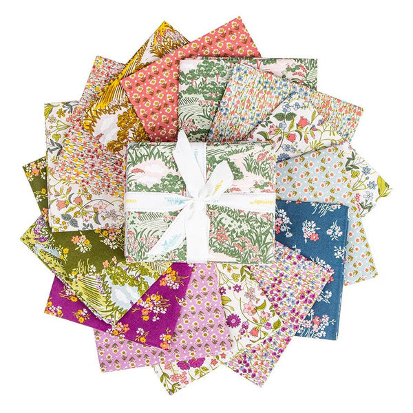 Botanist's Walk Fat Quarter Bundle 15 pieces - Riley Blake - Pre cut Precut - Floral Flowers - Liberty Fabrics - Quilting Cotton