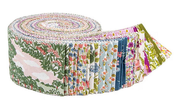Botanist's Walk 2.5-Inch Rolie Polie Jelly Roll 40 pieces Riley Blake - Liberty Fabrics - Precut - Flowers - Quilting Cotton Fabric