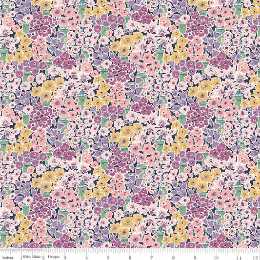 Tudor Celebration 01667444C Rossellie Blooms C - Riley Blake Designs - Floral Flowers - Liberty Fabrics - Quilting Cotton Fabric