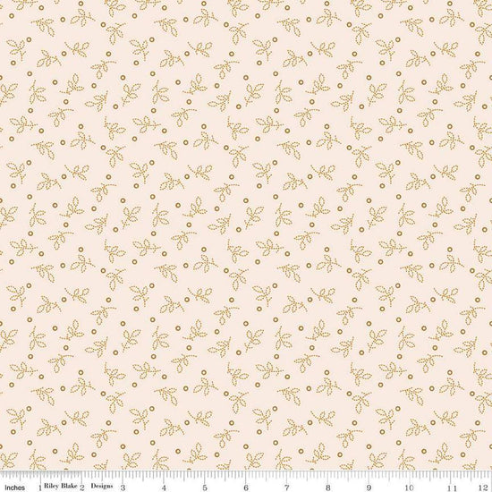 Image of the Gentler Times Pleasant Cider quilting cotton fabric by Riley Blake Designs. Features dots on a cream background. Cute Little Fabric Shop