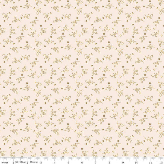 Image of the Gentler Times Pleasant Cider quilting cotton fabric by Riley Blake Designs. Features dots on a cream background. Cute Little Fabric Shop