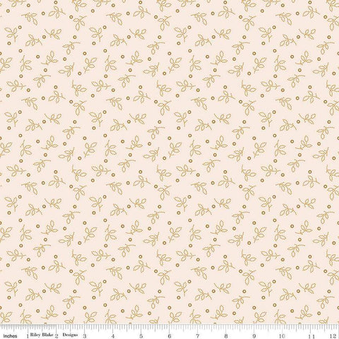 Image of the Gentler Times Pleasant Cider quilting cotton fabric by Riley Blake Designs. Features dots on a cream background. Cute Little Fabric Shop