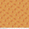 Image of the Gentler Times Delightful Cider quilting cotton fabric by Riley Blake Designs. Features flowers on a gold background. Cute Little Fabric Shop