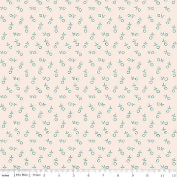 Image of the Gentler Times Bygone Cozy quilting cotton fabric by Riley Blake Designs. Features flowers on a cream background. Cute Little Fabric Shop