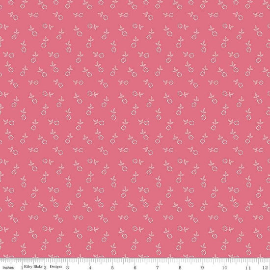 Image of the Gentler Times Bygone Tea Rose quilting cotton fabric by Riley Blake Designs. Features flowers on a green background. Cute Little Fabric Shop