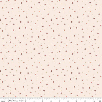 Image of the Gentler Times Charming Berry quilting cotton fabric by Riley Blake Designs. Features dots on a cream background. Cute Little Fabric Shop