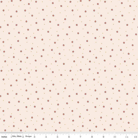 Image of the Gentler Times Charming Berry quilting cotton fabric by Riley Blake Designs. Features dots on a cream background. Cute Little Fabric Shop