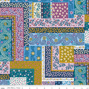 Tudor Celebration 01667442A Patchwork Scarves A - Riley Blake Designs - Floral Flowers - Liberty Fabrics - Quilting Cotton Fabric