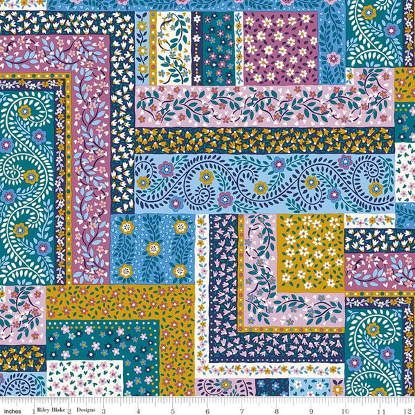 Tudor Celebration 01667442A Patchwork Scarves A - Riley Blake Designs - Floral Flowers - Liberty Fabrics - Quilting Cotton Fabric