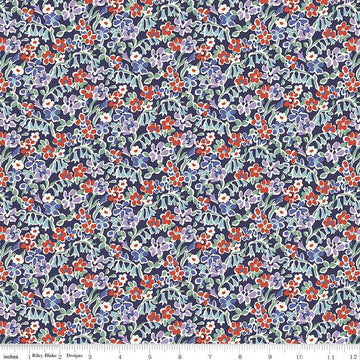 London Bouquet 01667418A Regent Meadow A - Riley Blake Designs - Floral Flowers - Liberty Fabrics - Quilting Cotton Fabric