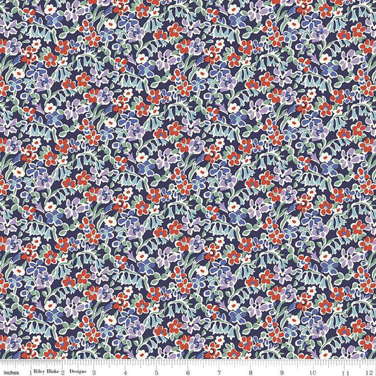 London Bouquet 01667418A Regent Meadow A - Riley Blake Designs - Floral Flowers - Liberty Fabrics - Quilting Cotton Fabric