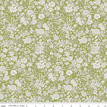 SALE Emily Belle Collection 01666440A Caterpillar - Riley Blake Designs - Floral Flowers - Liberty Fabrics - Quilting Cotton Fabric