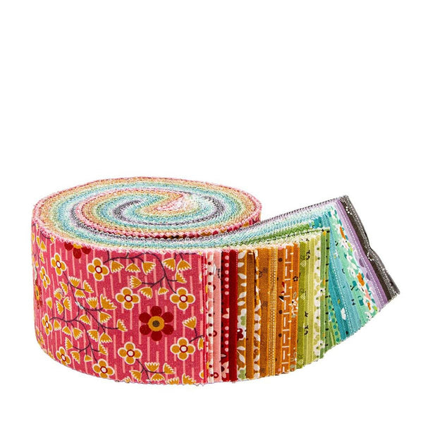 SALE Gentler Times 2.5 Inch Rolie Polie Jelly Roll 40 pieces - Riley Blake - Lori Holt - Precut Pre cut Bundle - Quilting Cotton Fabric
