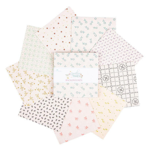SALE Gentler Times Backgrounds Charm Pack 5" Stacker Bundle - Riley Blake - 42 piece Precut Lori Holt - Low Volume - Quilting Cotton Fabric