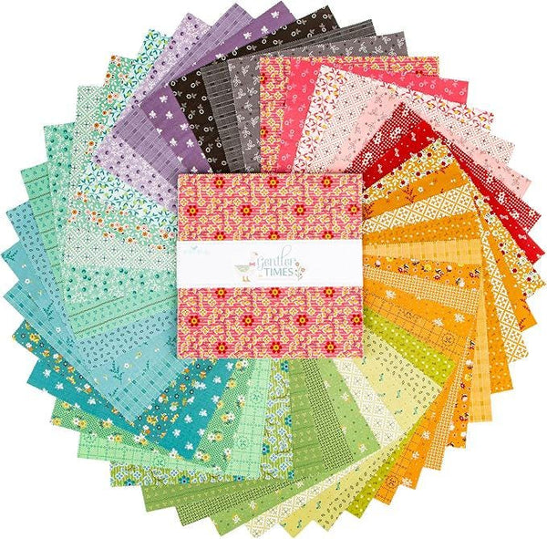 Gentler Times Layer Cake 10" Stacker Bundle - Riley Blake - 42 piece Precut - Lori Holt - Quilting Cotton Fabric