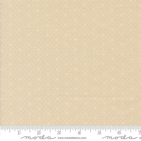 Image of the Agatha Road Diamonds Smoke quilting cotton fabric by Moda Fabrics. Features diamonds on a tan background. Cute Little Fabric Shop