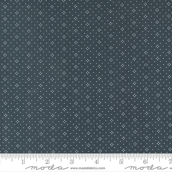 Image of the Agatha Road Diamonds Charcoal quilting cotton fabric by Moda Fabrics. Features diamonds on a black background. Cute Little Fabric Shop