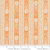 Image of the Agatha Road Wallpaper Pumpkin quilting cotton fabric by Moda Fabrics. Features flowers on an orange background. Cute Little Fabric Shop