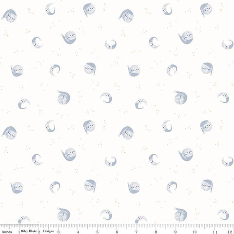 Image of the Twinkle Little Star Goodnight Moon Cloud quilting cotton fabric by Riley Blake Designs. Features stars on a cream background. Cute Little Fabric Shop