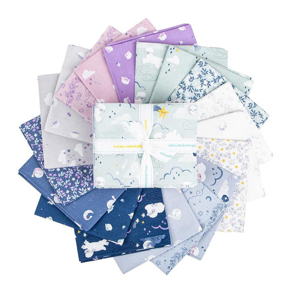 SALE Twinkle Little Star Fat Quarter Bundle 18 pieces - Riley Blake Designs - Pre Cut Precut - Nighttime Stars - Quilting Cotton Fabric