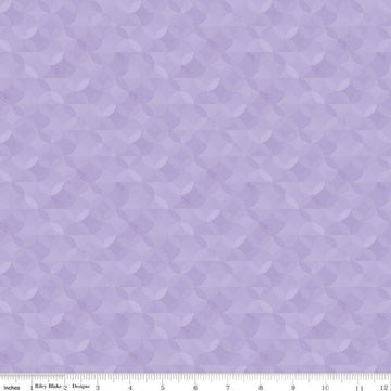 Image of the New Box of Crayons Kaleidoscope Purple Quilting Cotton Fabric by Riley Blake Designs. Features orange peel on a purple background. Cute Little Fabric Shop