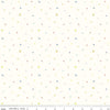 Image of the New Box of Crayons Confetti Cloud Quilting Cotton Fabric by Riley Blake Designs. Features confetti on a cream background. Cute Little Fabric Shop