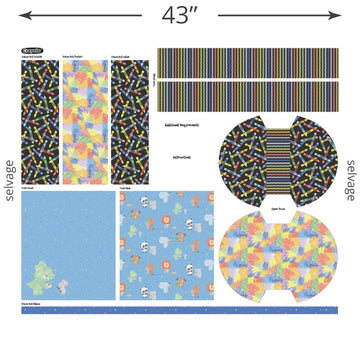 DEAL New Box of Crayons Crayola Zipper Pouch, Crayon Roll & Tote Panel - Riley Blake - Licensed Product