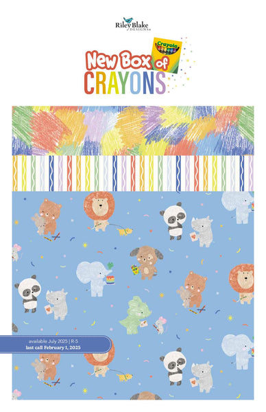 SALE New Box of Crayons 2.5 Inch Rolie Polie Jelly Roll 40 pieces - Riley Blake - Precut Pre cut Bundle Cotton Fabric - Licensed Product