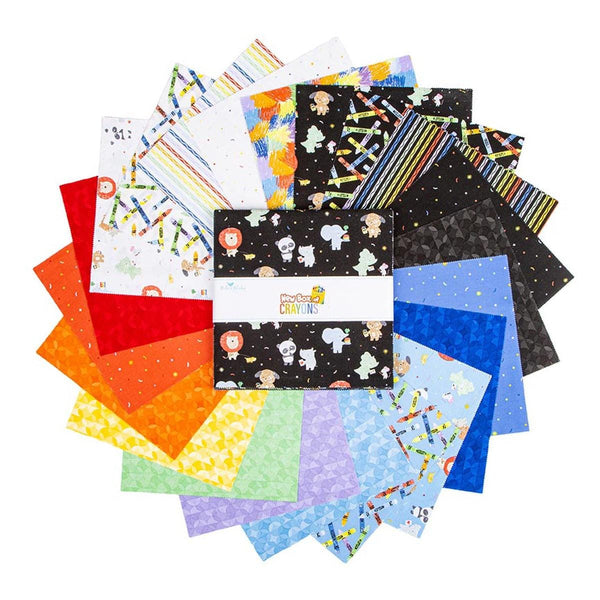 SALE New Box of Crayons Layer Cake 10" Stacker Bundle - Riley Blake - Crayola - 42 piece Precut - Quilting Cotton Fabric - Licensed Product