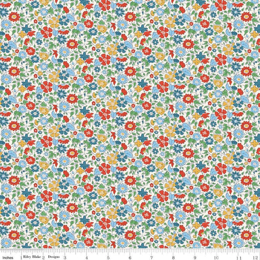 London Bouquet 01667422C Palace Petals C - Riley Blake Designs - Floral Flowers - Liberty Fabrics - Quilting Cotton Fabric