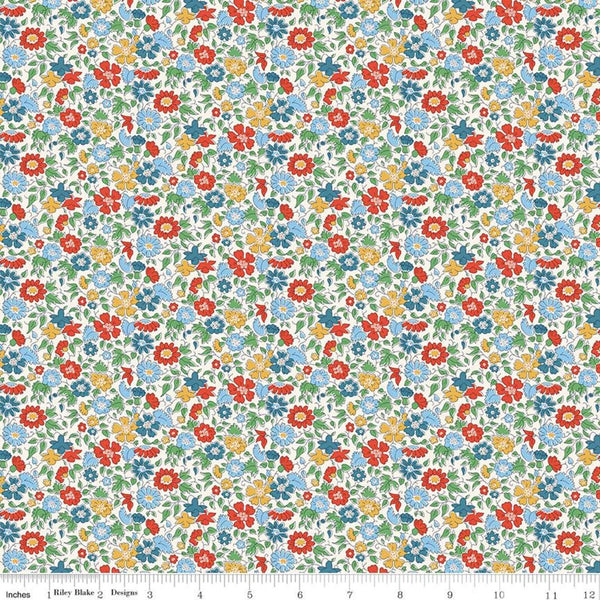 London Bouquet 01667422C Palace Petals C - Riley Blake Designs - Floral Flowers - Liberty Fabrics - Quilting Cotton Fabric