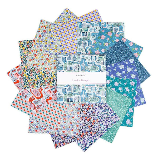 London Bouquet Layer Cake 10" Stacker Bundle - Riley Blake - 42 piece Precut Pre cut - Liberty Fabrics - Quilting Cotton Fabric