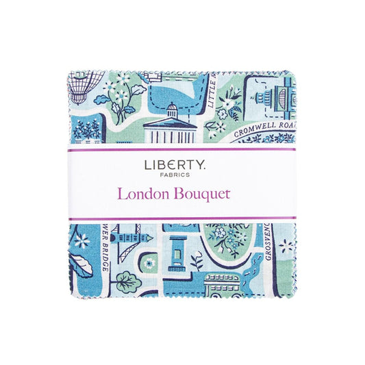 London Bouquet 5" Stacker Charm Pack Bundle - Riley Blake - Liberty Fabrics - 42-Piece Precut  - Quilting Cotton Fabric