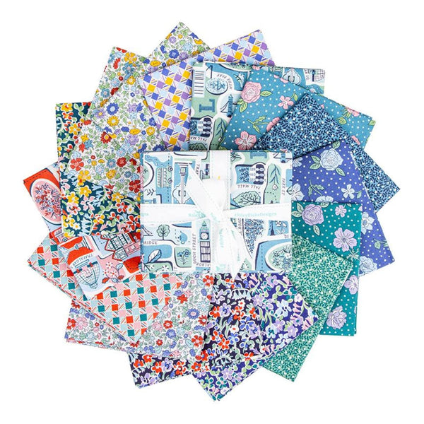 London Bouquet Fat Quarter Bundle 15 pieces - Riley Blake - Pre cut Precut - Floral Flowers - Liberty Fabrics - Quilting Cotton