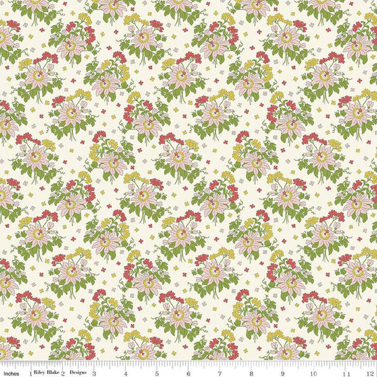 SALE Postcard from Paradise 01667438A Passionflower Sway A - Riley Blake Designs - Floral Flowers - Liberty Fabrics - Quilting Cotton Fabric