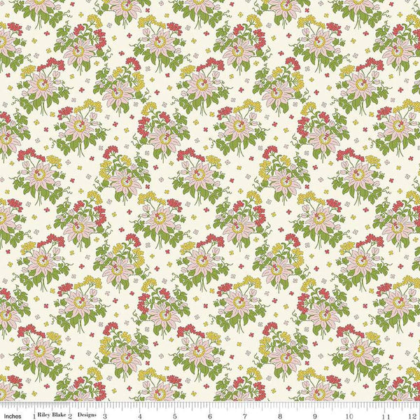 Postcard from Paradise 01667438A Passionflower Sway A - Riley Blake Designs - Floral Flowers - Liberty Fabrics - Quilting Cotton Fabric
