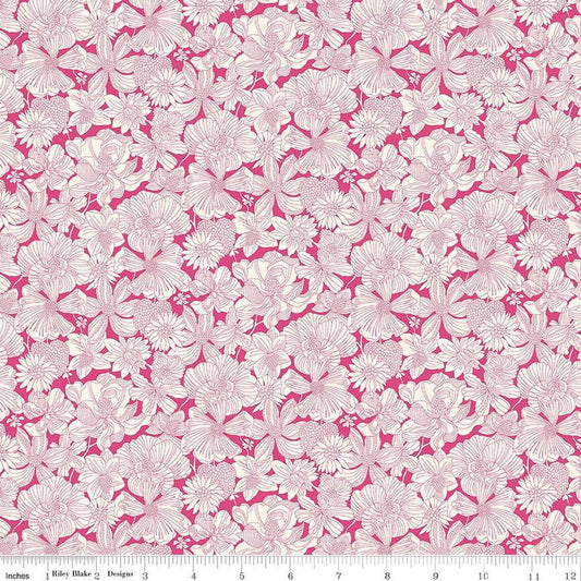 SALE Postcard from Paradise 01667437C Gabriela Bloom C - Riley Blake Designs - Floral Flowers - Liberty Fabrics - Quilting Cotton Fabric
