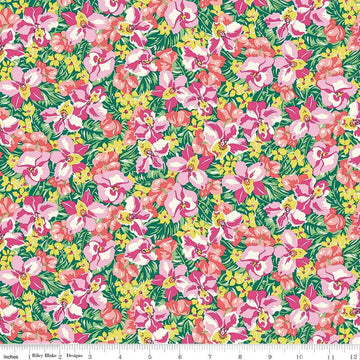DEAL Postcard from Paradise 01667436B Orchid Tumble B - Riley Blake Designs - Floral Flowers - Liberty Fabrics - Quilting Cotton Fabric