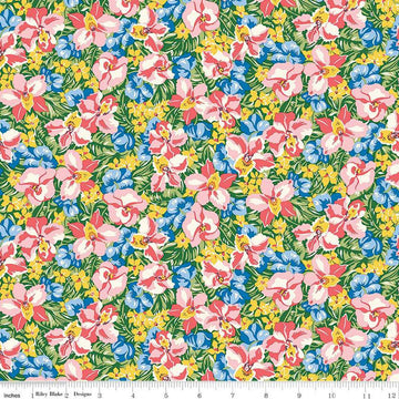 DEAL Postcard from Paradise 01667436A Orchid Tumble A - Riley Blake Designs - Floral Flowers - Liberty Fabrics - Quilting Cotton Fabric