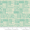Image of the 321 Blast Off Dashboard Blue Nebula quilting cotton fabric by Moda Fabrics. Features vintage radios on a blue background. Cute Little Fabric Shop