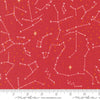 Image of the 321 Blast Off Constellation Mars quilting cotton fabric by Moda Fabrics. Features stars on a red background. Cute Little Fabric Shop